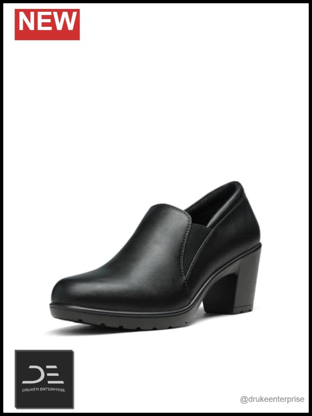 Block Heel Loafers Pumps - Slip-on w/ Latex Padded Insole - Lightweight Sole